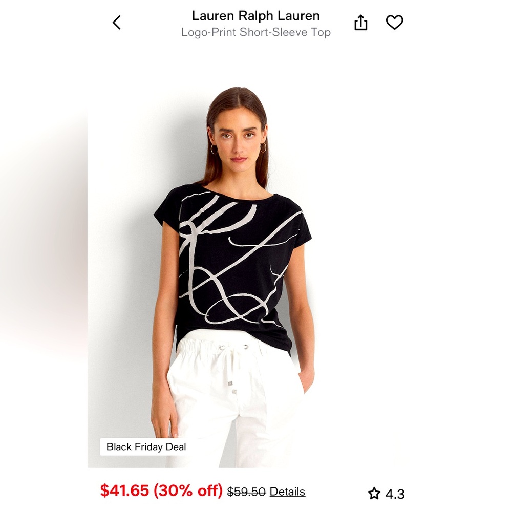 Ralph Lauren Cursive Logo Top, Large